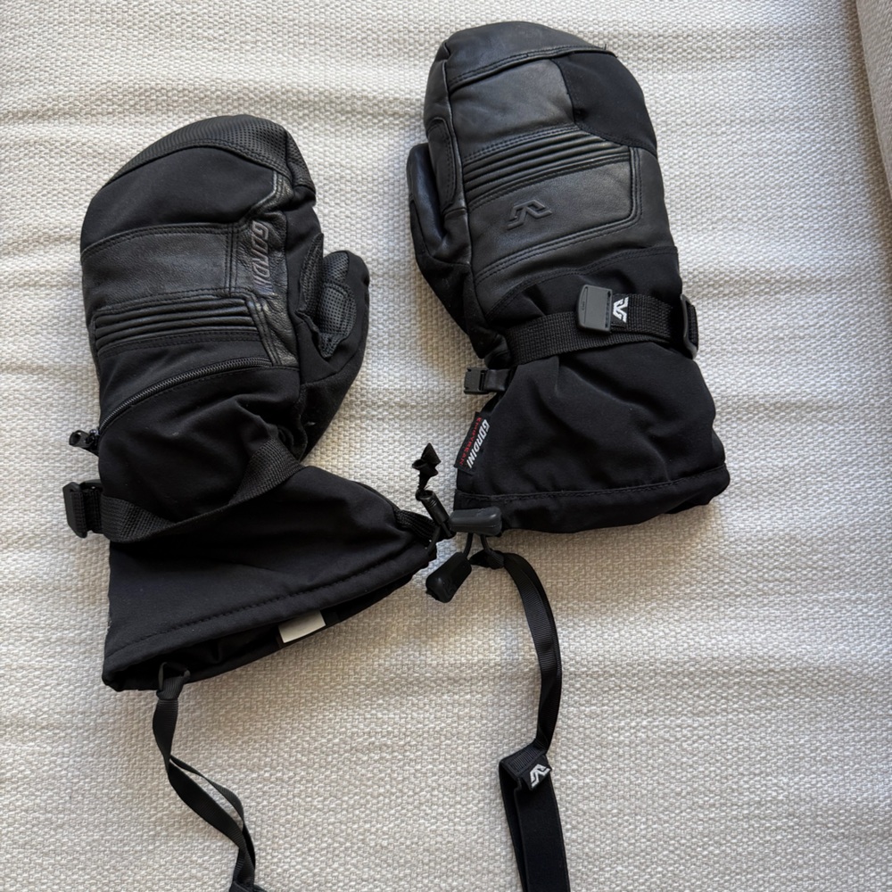 Gordini Black Ski Mittens Men Sheep skin Goretex size M